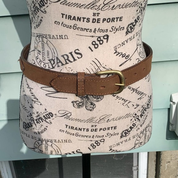 Genuine Buffalo Leather bohemian tribal pattern brown belt - Picture 2 of 11